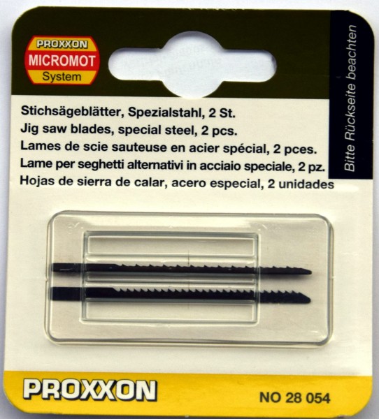 Proxxon Stichsägeblätter (Spezialstahl), 2 Stück (Zahnteilung 1,5 mm) (Art.Nr. 28 054)