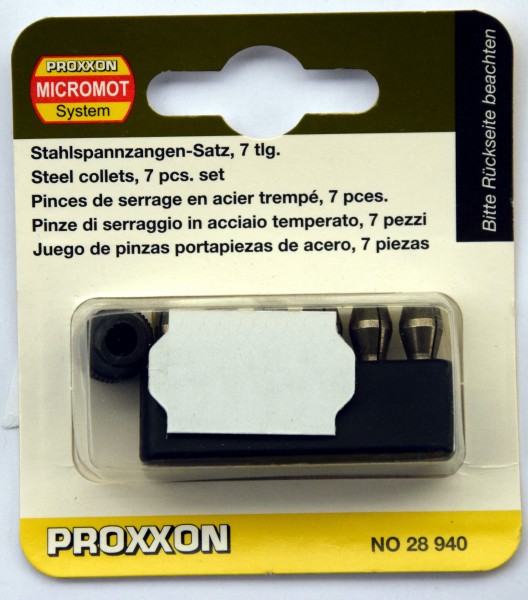 Proxxon Stahlspannzangensatz "Micromot" Ø 1 - 3,2 mm 7-tlg. (Art.Nr. 28 940)