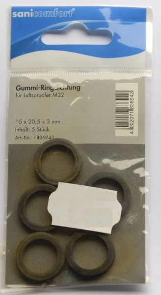 Gummi-Ringdichtung für Luftsprudler M22