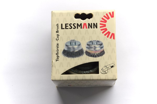 LESSMANN - Topfbürste gezopft, Ø 100 mm, grob, Stahldraht, rostfrei